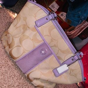 Lavender and Tan Coach Bag